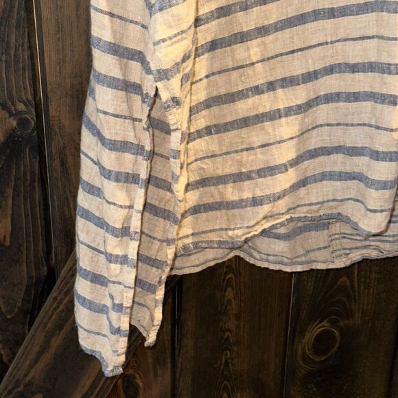 J.Jill Pure Jill Lagenlook Striped Sleeveless 100% Linen Maxi Dress - Picture 4 of 9